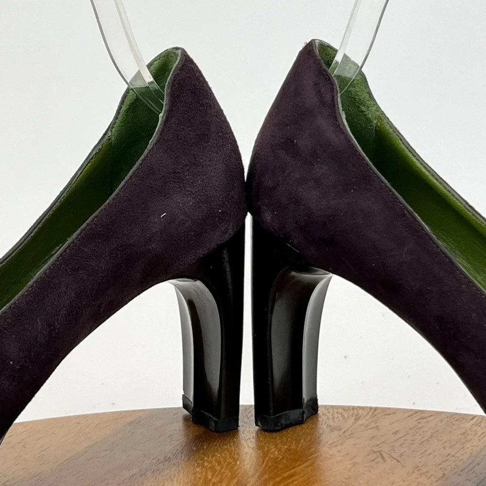 Womens Vintage Donald Piner‎ Purple Suede Pointed Toe Heels Pumps Size 6.5 M GUC
